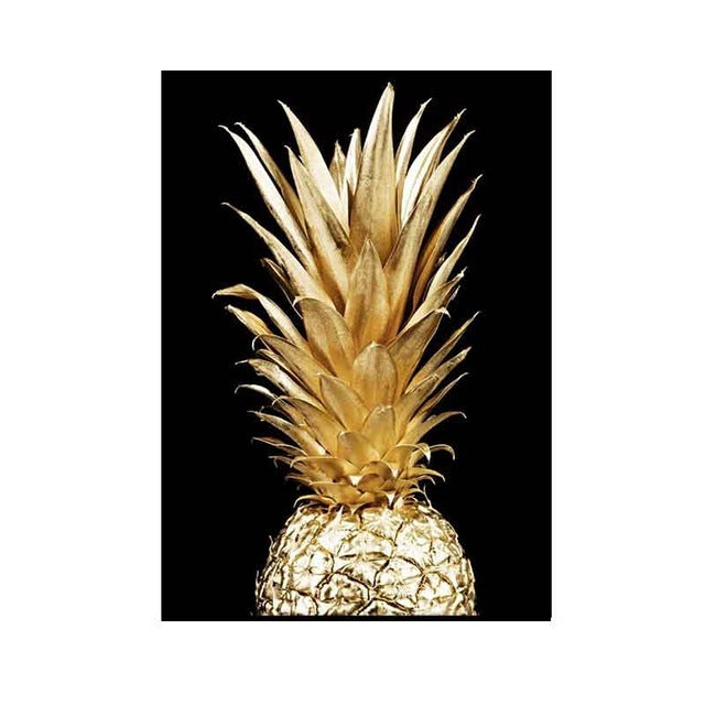 Abstract Golden Plant Leaf Modern Canvas Decoration