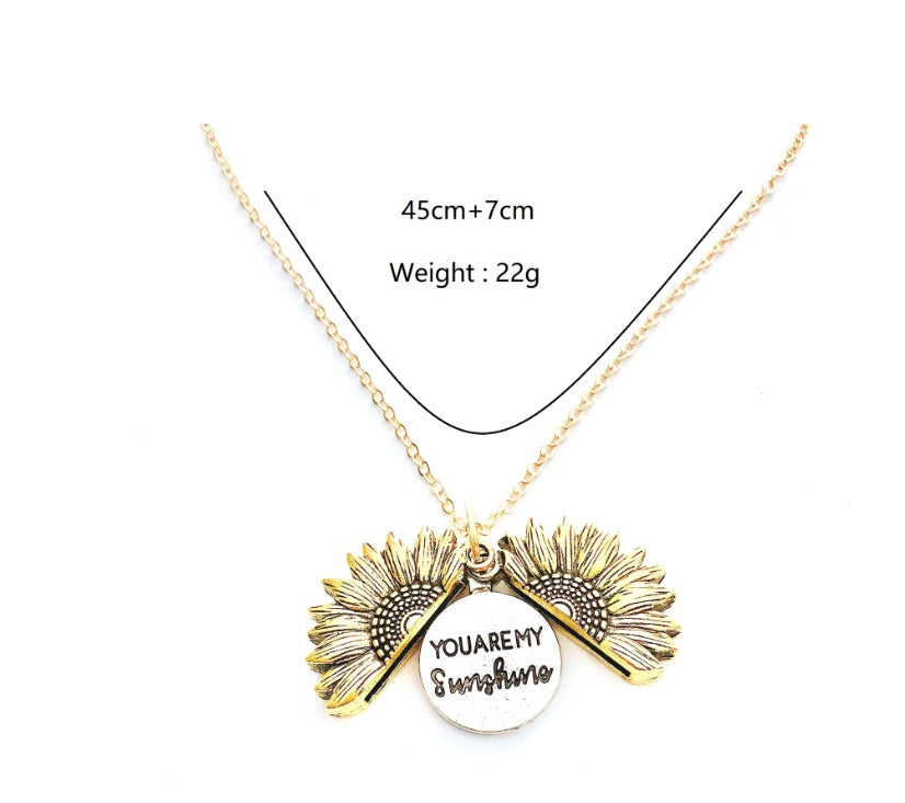 Sunflower Lettering Necklace