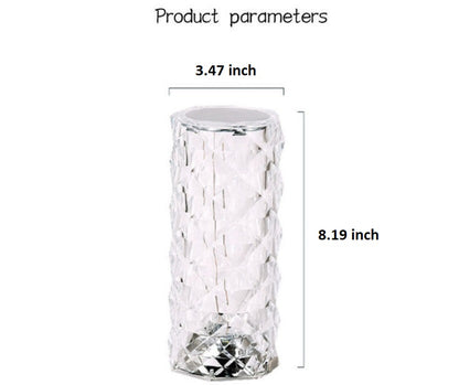 Crystal Diamond Table Lamp, Dimmable, Touch Control, USB Rechargeable LED Night Light 16 Color Changing Decoration Lamp