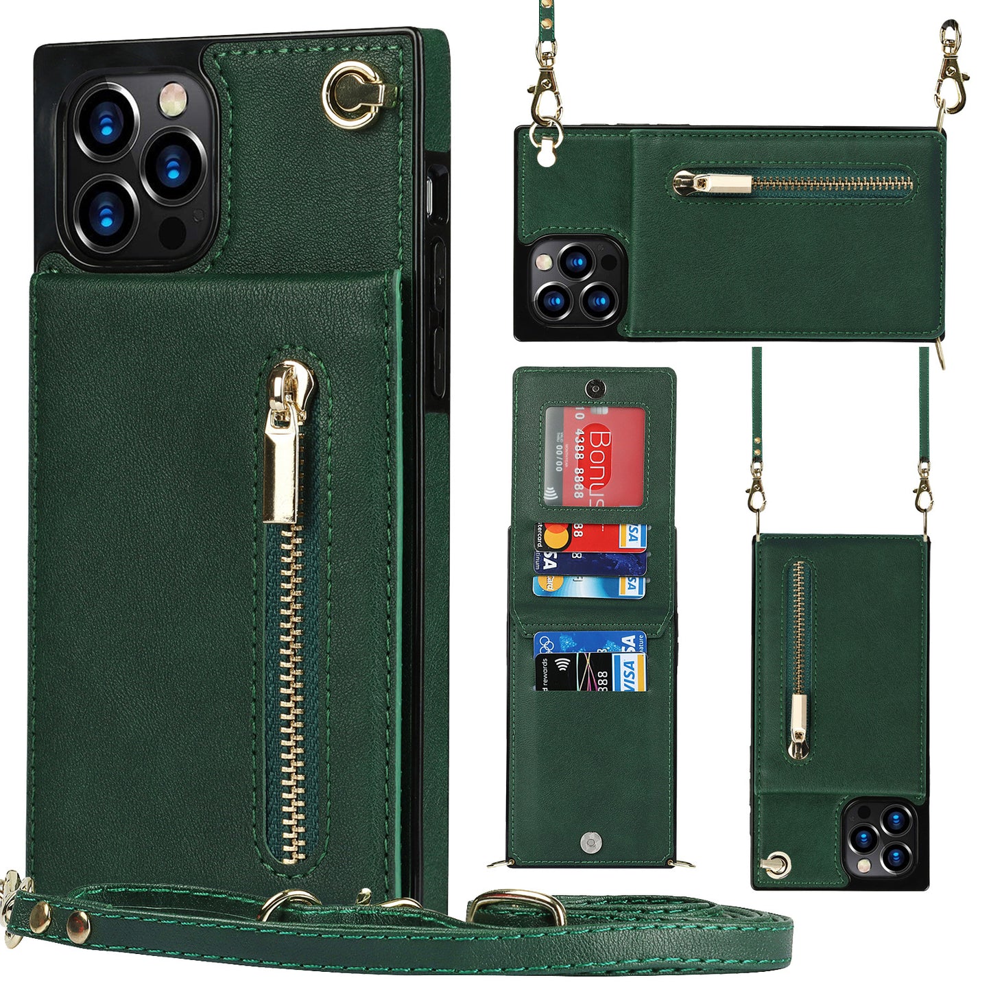 PU Leather Ladies Phone Case with Shoulder Strap