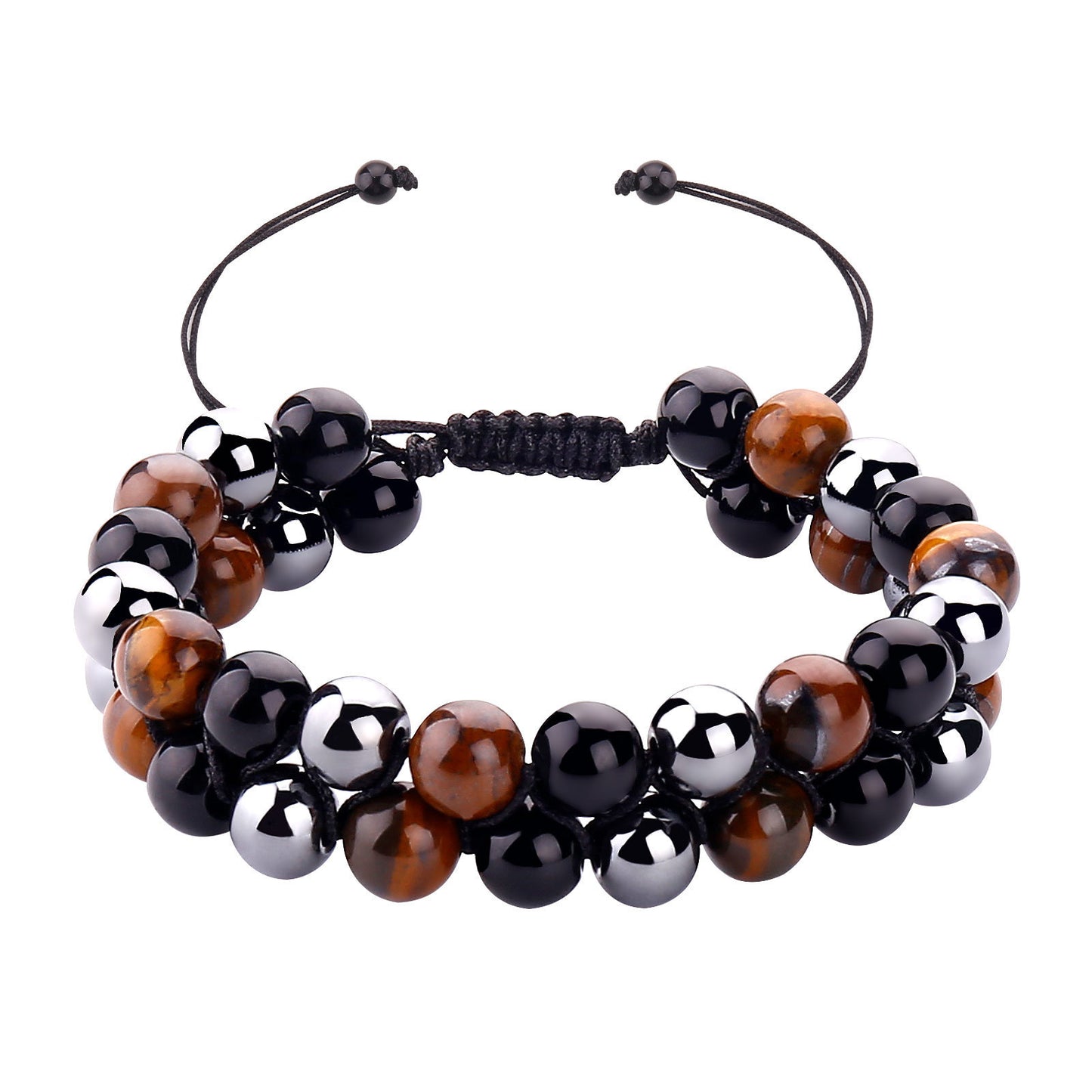 Fashion Simple Obsidian Double Bracelet