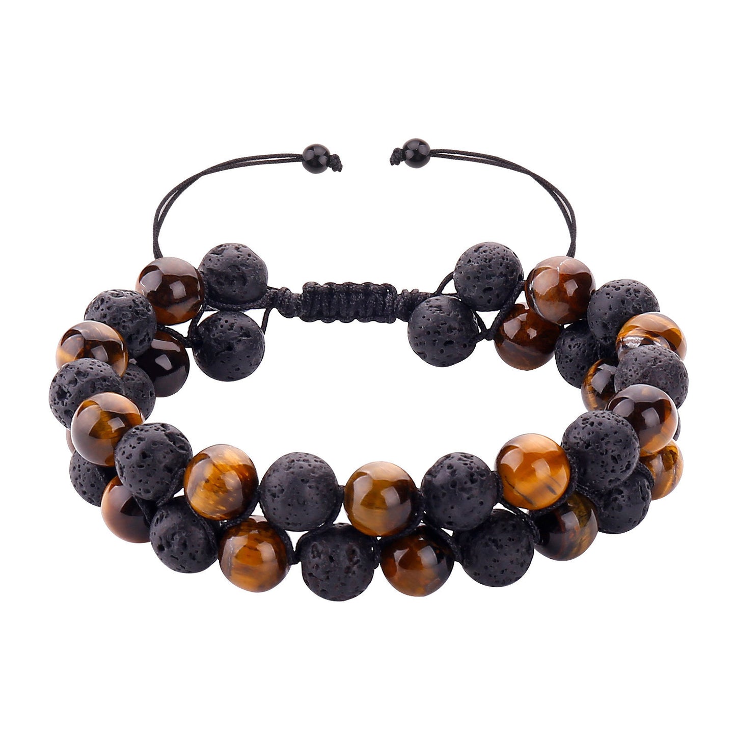 Fashion Simple Obsidian Double Bracelet