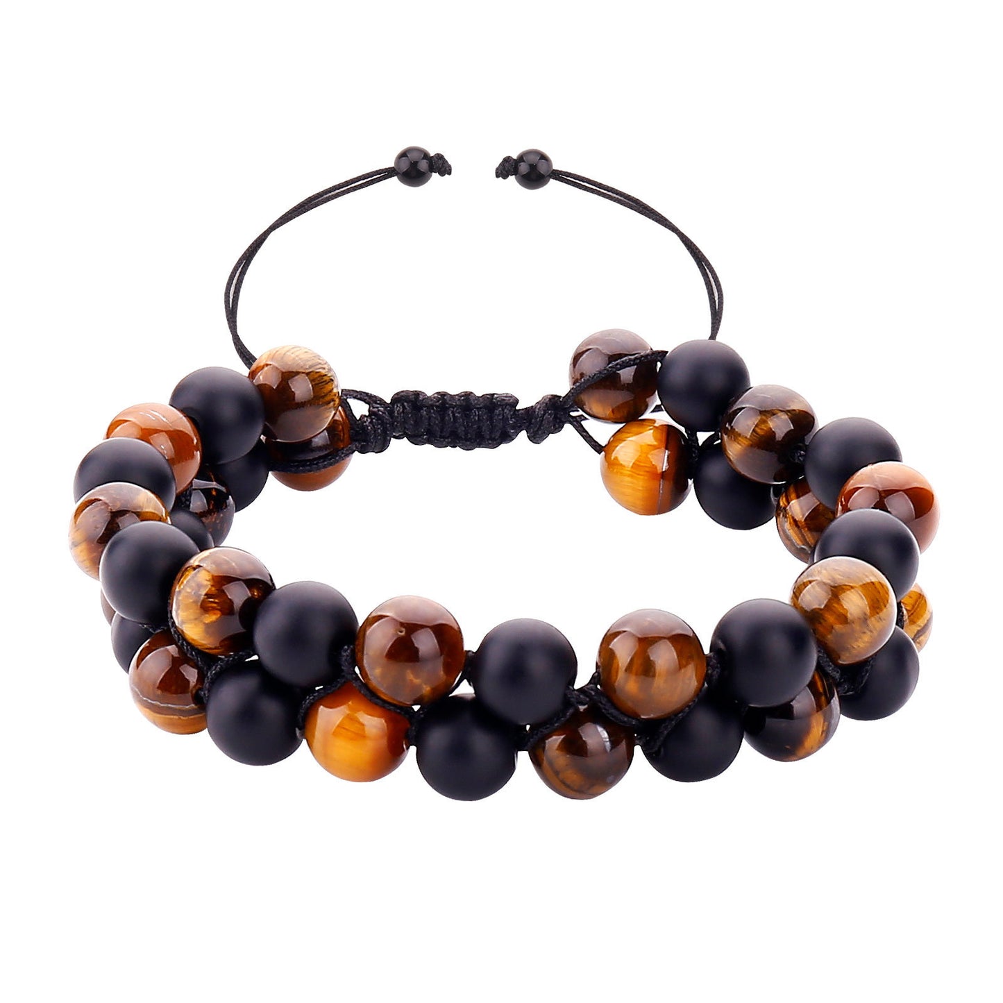 Fashion Simple Obsidian Double Bracelet