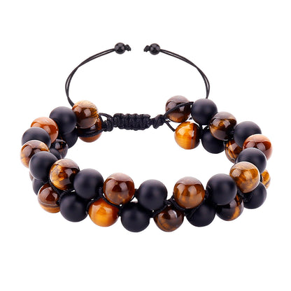 Fashion Simple Obsidian Double Bracelet