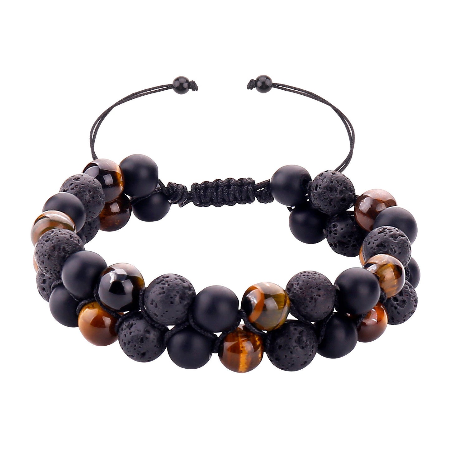 Fashion Simple Obsidian Double Bracelet