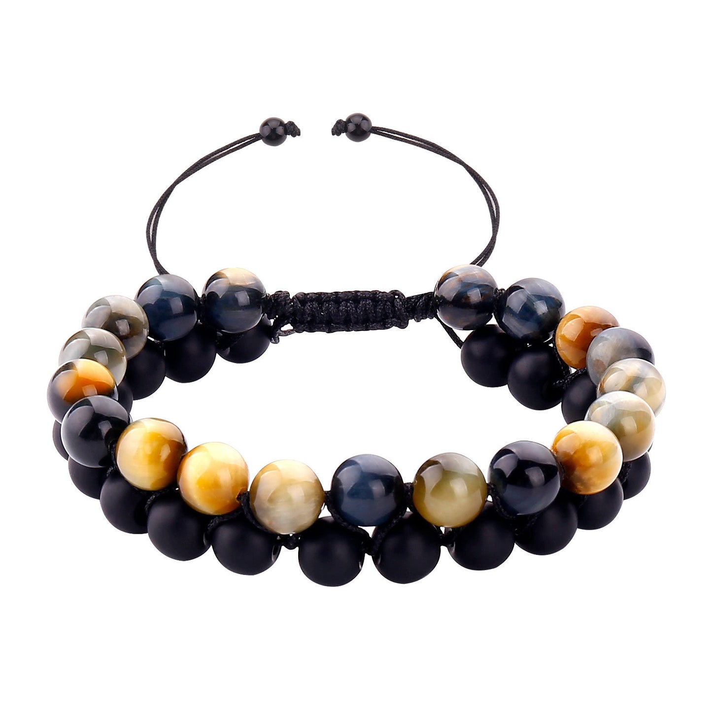Fashion Simple Obsidian Double Bracelet