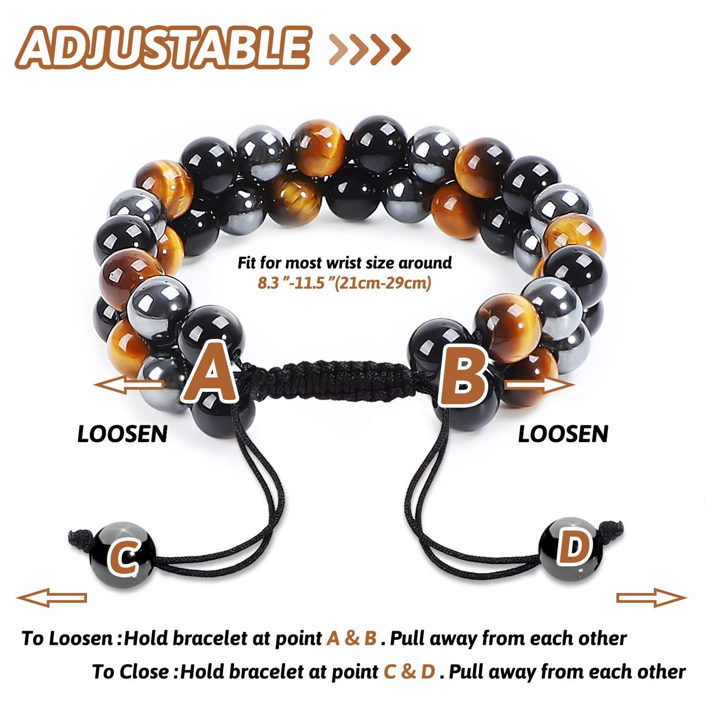 Fashion Simple Obsidian Double Bracelet