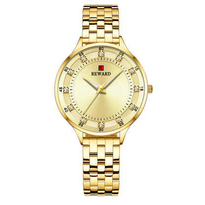 REWARD Fashion Steel Belt Quartz Diamond Women's Watch