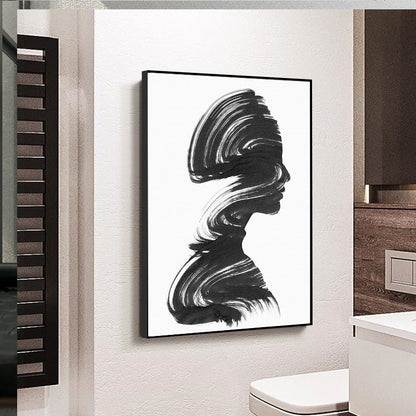 Modern Grey White Woman Wall Art
