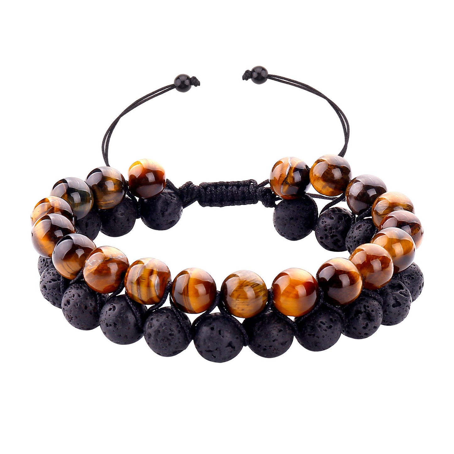 Fashion Simple Obsidian Double Bracelet